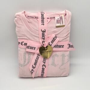 Juicy Couture Large Pink Velvet 2pc Jogger Lounge Set Pajamas PJ’s Pants L
